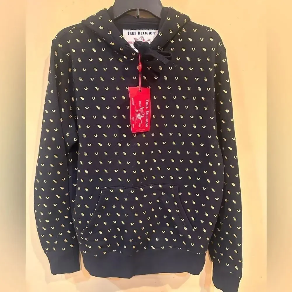 NWTs True Religion Monogram Logo Hoodie Size Medium